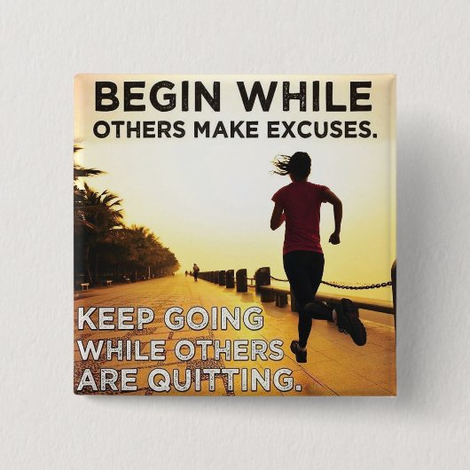 Keep Going - Hardlooptraining voor vrouwen Motivat Vierkante Button 5,1 Cm (Voorkant)