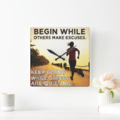 Keep Going - Hardlooptraining voor vrouwen Motivat Vierkante Klok (Huis)