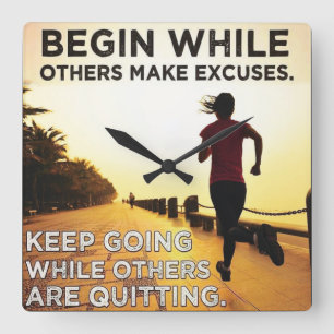 Keep Going - Hardlooptraining voor vrouwen Motivat Vierkante Klok