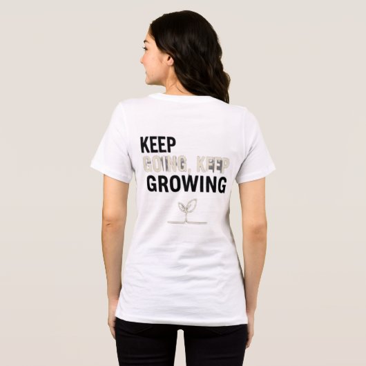 Keep Going, Keep Growing – Motivational Plant T-Sh Tri-Blend Shirt (Achterkant volledig)
