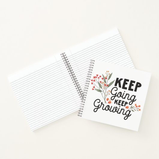 Keep Going Keep Growing Positive Quote Notitieboek (Binnen)