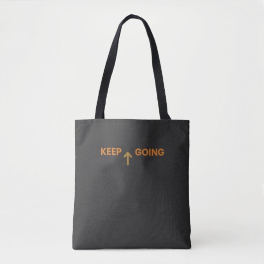 Keep Going Minimalist Inspirational Tote Bag (Voorkant)