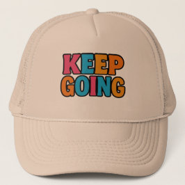 "KEEP GOING - Motivational Bold Colorful Typograph Trucker Pet
