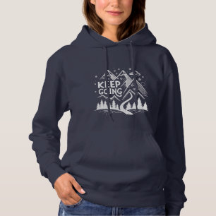 Keep Going Mountain Hoodie – Handgetekende Geometr
