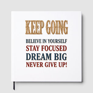 Keep Going Vintage Motivatie Typografie Gastenboek