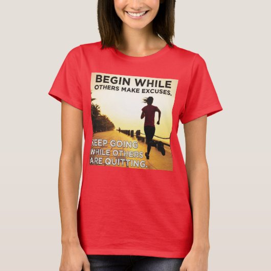 Keep Going - Vrouwen Running Workout Motivatie T-shirt (Voorkant)