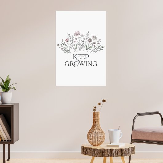 Keep Growing Wildflower Botanische Poster (Woonkamer 3)
