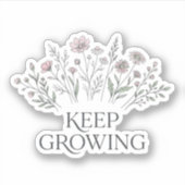 Keep Growing Wildflower Botanische Sticker (Voorkant)