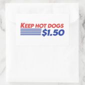 Keep Hot Dogs $ 1.50 - Grappig Gezegde Rechthoekige Sticker (Tas)