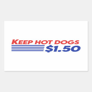 Keep Hot Dogs $ 1.50 - Grappig Gezegde Rechthoekige Sticker
