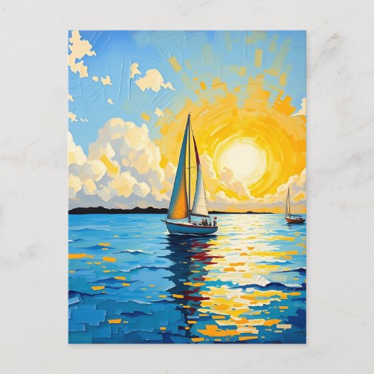Keep in Touch | Sailboat at Sunset Briefkaart (Voorkant)