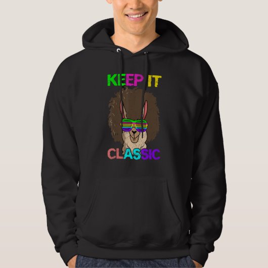 Keep It Classic Alpaca 80's 90's Llama Hoodie (Voorkant)