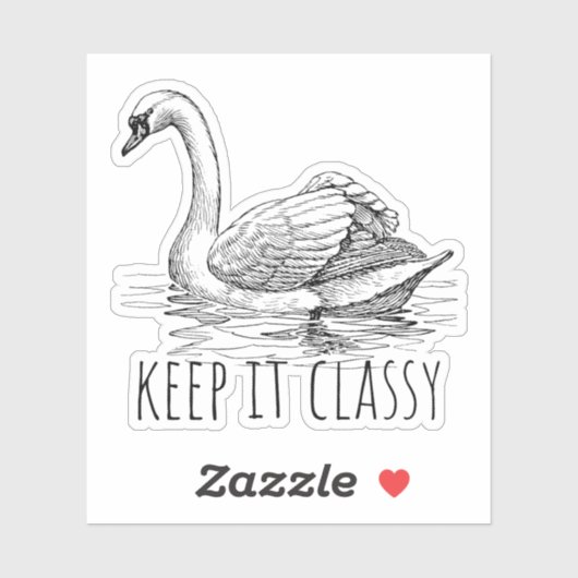 Keep It Classy Elegant Swan Sticker (Vel)