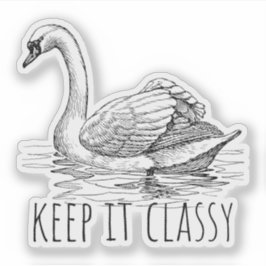 Keep It Classy Elegant Swan Sticker