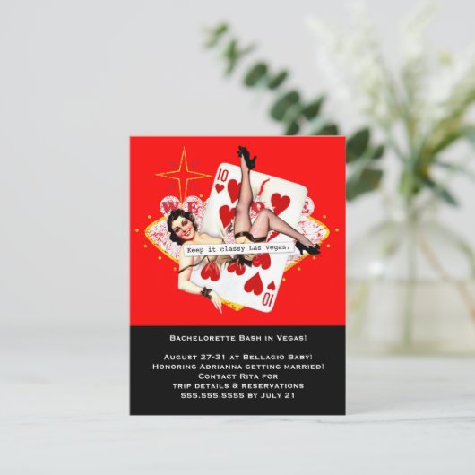 Keep It Classy Las Vegas Bachelorette Kaart (Staand voorkant)