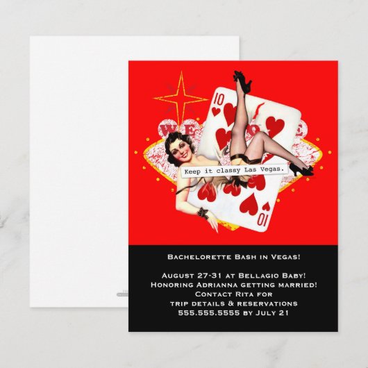 Keep It Classy Las Vegas Bachelorette Kaart (Voorkant / Achterkant)