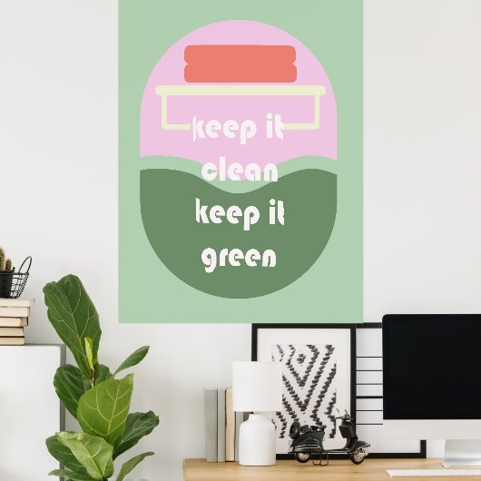 Keep It Clean – Grappig Toilet Poster voor Badkame (Thuiskantoor)