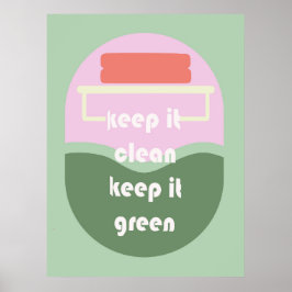 Keep It Clean – Grappig Toilet Poster voor Badkame