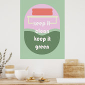 Keep It Clean – Grappig Toilet Poster voor Badkame (Keuken)