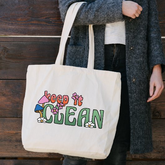 Keep It Clean | Minimalistisch Herbruikbaar Grote Tote Bag