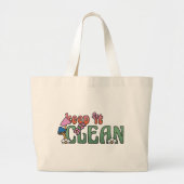 Keep It Clean | Minimalistisch Herbruikbaar Grote Tote Bag (Voorkant)