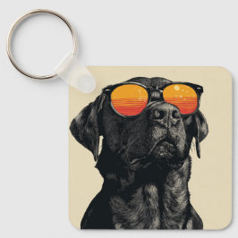 Keep it cool retro dog keychain