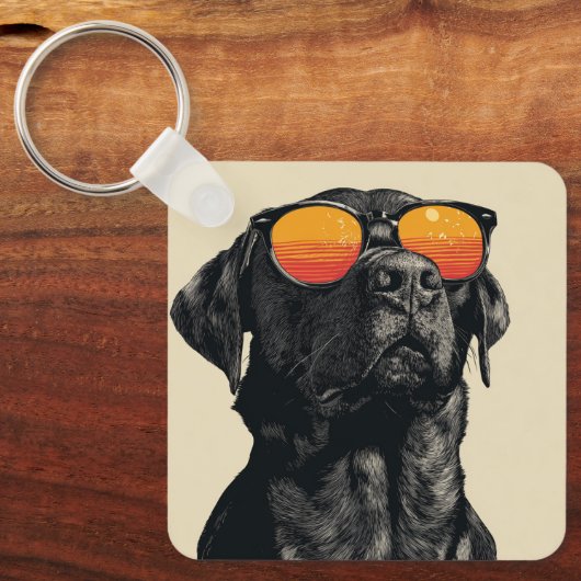 Keep it cool retro dog keychain (Voorkant)