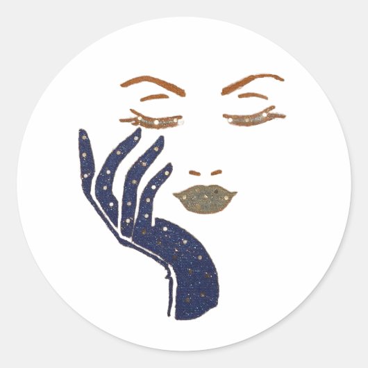 KEEP IT CUTE SERIES - NAVY BLUW RONDE STICKER (Voorkant)