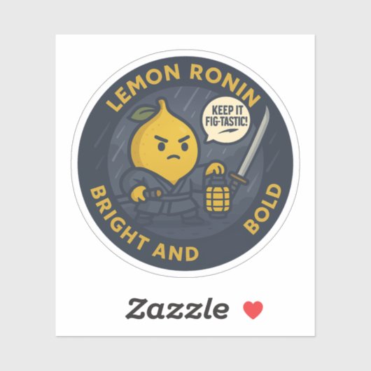 Keep It Fig-tastic Samurai Lemon Sticker (Vel)