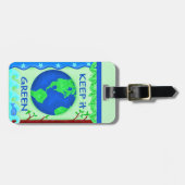 Keep It Green Earth Ecology Bagagelabel (Voorkant horizontaal)