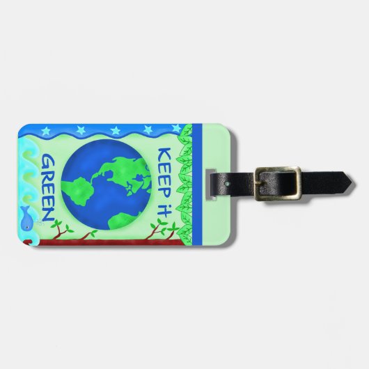 Keep It Green Earth Ecology Bagagelabel (Voorkant horizontaal)