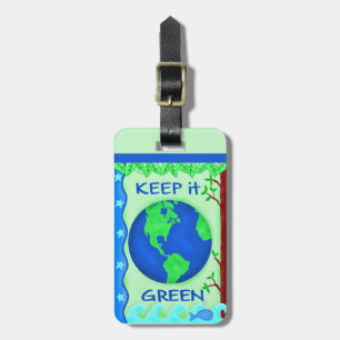 Keep It Green Earth Ecology Bagagelabel