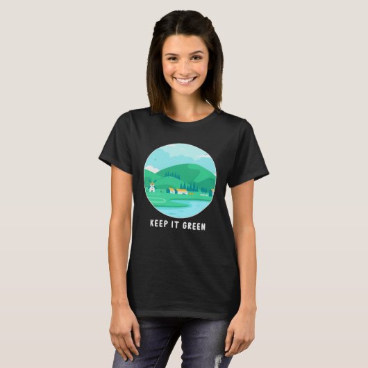 Keep It Green Eco friendly Earth Day T-shirt (Voorkant volledig)