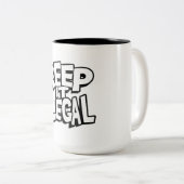 Keep It Legal Coffee Cup Nieuwigheid Drinkware Tweekleurige Koffiemok (Voorkant rechts)