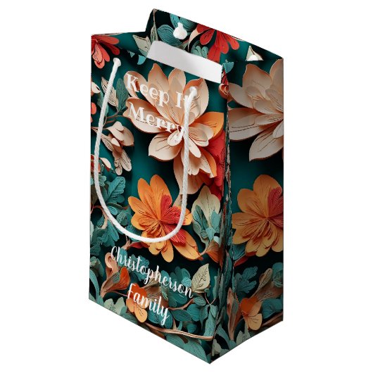 Keep It Merry Klein Cadeauzakje (Voorkant Gekanteld)