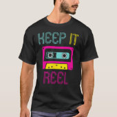 Keep It Reel Audio Cassette Retro Music Format T-shirt (Voorkant)