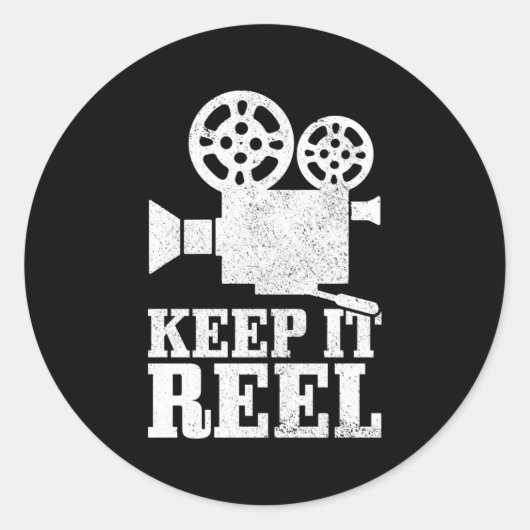 Keep It Reel filmregisseur filmcamera filmmaker Ronde Sticker (Voorkant)