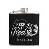 Keep It Reel Fisher Vaderdag Aangepaste naam Heupfles (Voorkant)