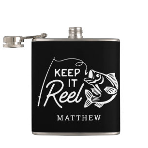 Keep It Reel Fisher Vaderdag Aangepaste naam Heupfles