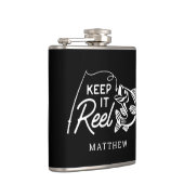 Keep It Reel Fisher Vaderdag Aangepaste naam Heupfles (Rechts)