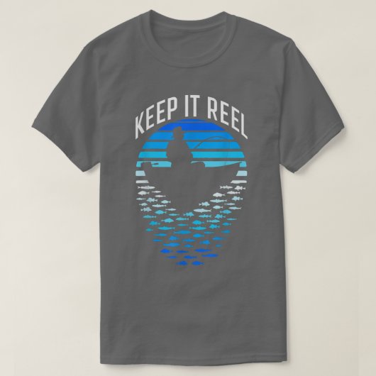 Keep It Reel Fishing Retro Sunset Funny Fisherman T-shirt (Design voorkant)