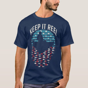 Keep It Reel Fishing Retro Sunset Funny Fisherman T-shirt
