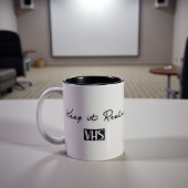 Keep It Reel VHS Retro Quote Tweekleurige Koffiemok