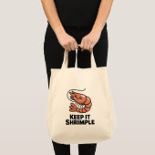Keep It Shrimple Kawaii Shrimp Tote Bag (Voorkant (product))