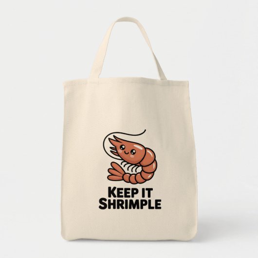 Keep It Shrimple Kawaii Shrimp Tote Bag (Voorkant)