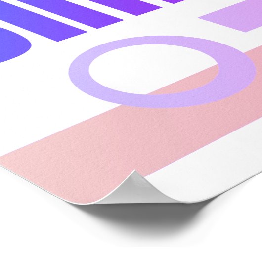  Keep It Simple Bold Blue Purple And Pink Graphic  Poster (Hoek)