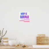  Keep It Simple Bold Blue Purple And Pink Graphic  Poster (Keuken)