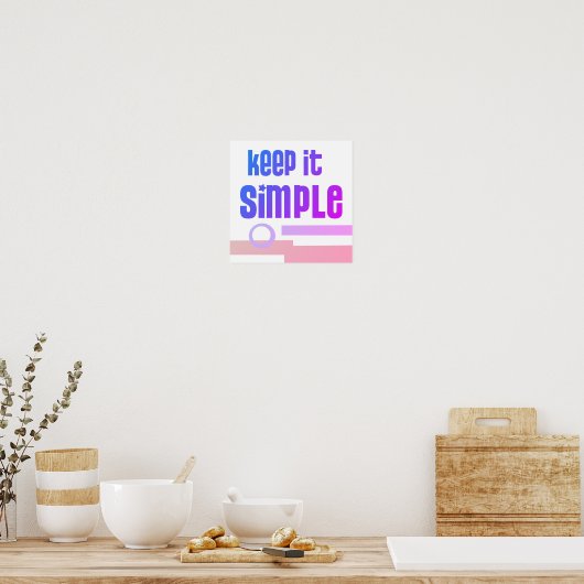  Keep It Simple Bold Blue Purple And Pink Graphic  Poster (Keuken)