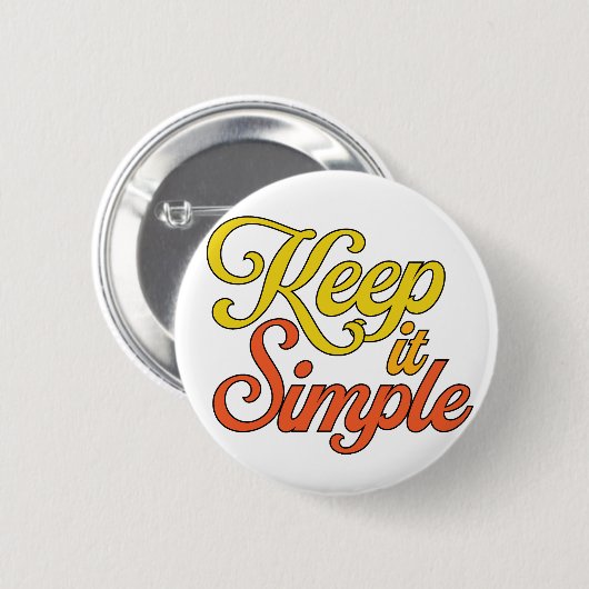 Keep It Simple Button (Yellow) (Voorkant /achterkant)