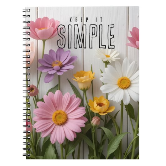 "Keep It Simple" Floral Notitieboek (Voorkant)